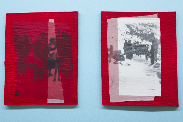 Nury González, De la serie Maletas, 2012, serigrafía sobre algodón, tul y entre tela sobre fieltro industrial, 39,5 x 51 cm. c/u aprox