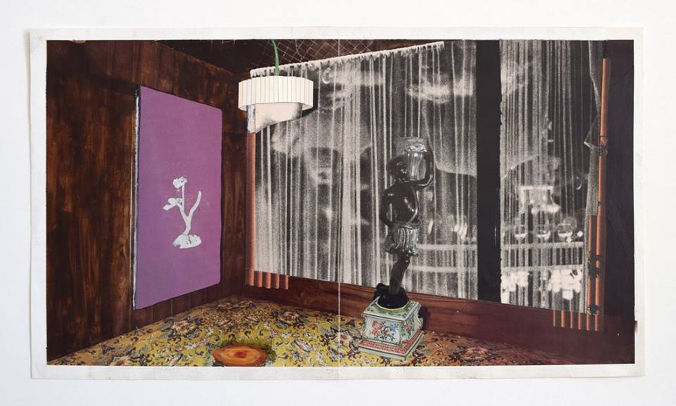 Bernardita Arís, Serie Rincón, collage y pintura sobre papel,  24 x 21 cm. Cortesía: Sobering Galerie