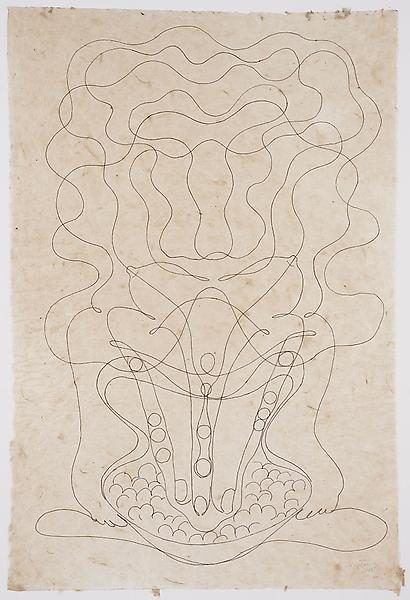 Tunga, Untitled (Sin título), 2013, tinta sobre papel hecho a mano del Himalaya, 76.2 X 55.88 cm. Foto: Farzad Owrang © Tunga. Cortesía del artista y Luhring Augustine, NY