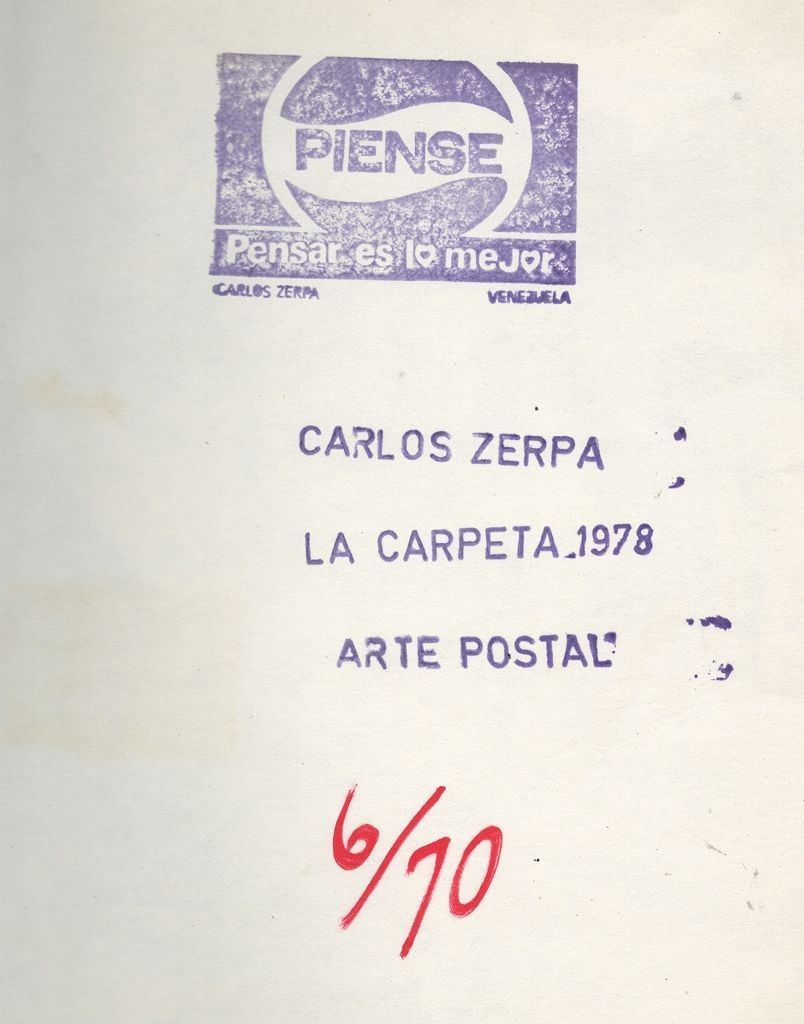 Carlos Zerpa. Archivo del artista. Scan digital cortesía de ABRA/ArtEncontrado.