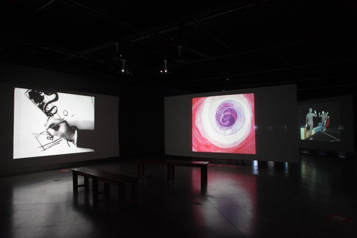 Vista de la exposición Bauhaus Film en el Museo Nacional de Bellas, Santiago de Chile, 2014. Foto: Juan Carlos Gutiérrez. Cortesía: Registro MNBA