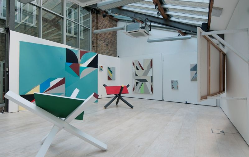 Vista de la exposición "Guarimba", de Jaime Gili, en Cecilia Brunson Projects, Londres, 2017. Cortesía del artista y la galería