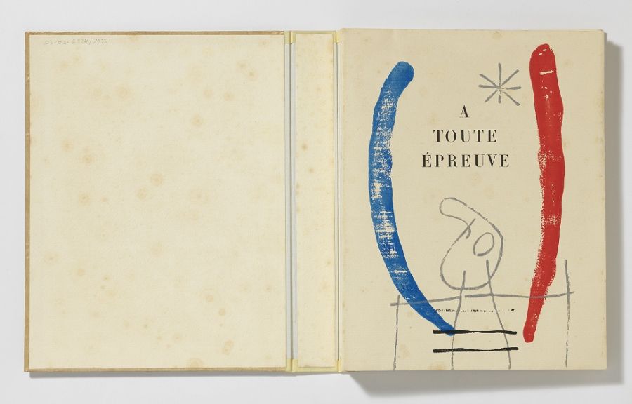 Paul Éluard i Joan Miró. À toute épreuve, 1958. Coberta. Fundació Joan Miró. © Successió Miró, 2017. Foto Gasull