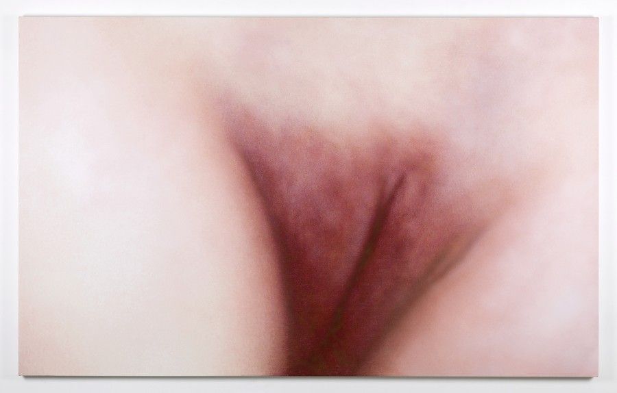 Betty Tompkins, Ersatz Cunt Painting 1, 2016, acrílico en foto digital sobre lienzo, 131,4 x 213,4 cm. Cortesía de la artista y VENUS, Los Angeles