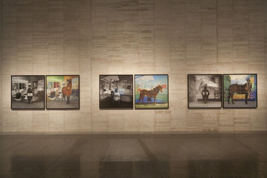 Vista de la exposición Prosa del observatorio de la artista Adriana Bustos en el Museo de Arte Contemporáneo de Castilla y León (MUSAC), en León, España. Foto: cortesía MUSAC.