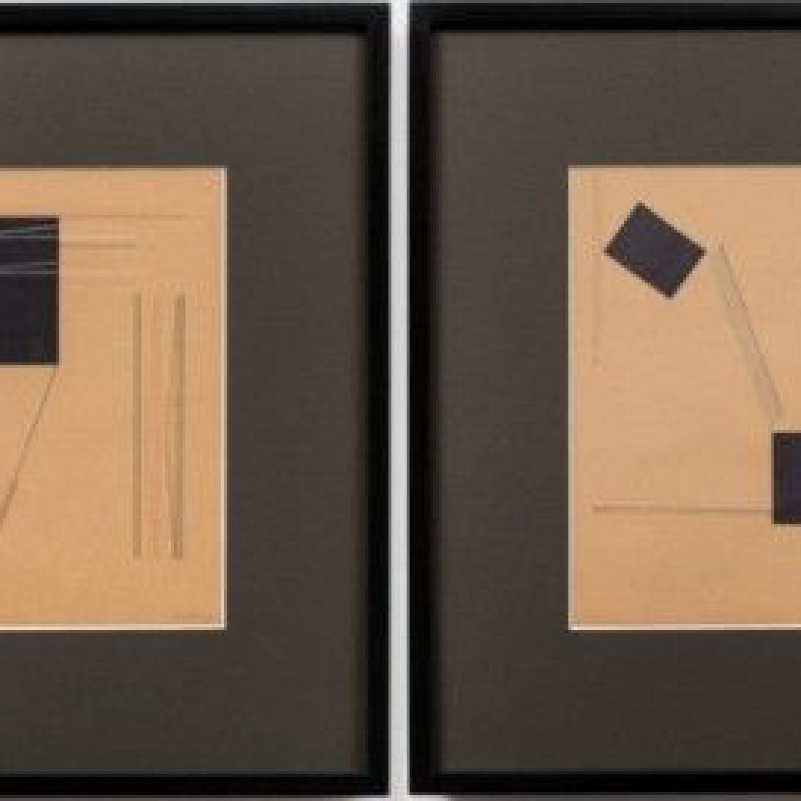 Ivan Serpa, Sin título, 1953, suite de cuatro dibujos (gouache, collage, y tinta china sobre cartón), 23 x 16 cm c/u. Cortesía: Galerie Lelong