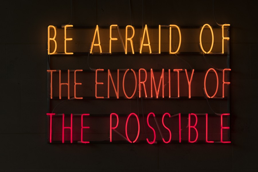 Alfredo Jaar, Be Afraid of the Enormity of the Possible, 2015. Cortesía del artista, Nueva York, y YSP. Foto: © Jonty Wilde