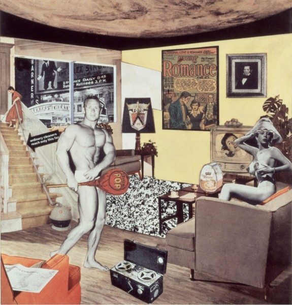 Richard Hamilton, Just what is it that makes today's homes so different, so appealing? (1956), reproducida por Richard Hamilton en 1992, Cibachrome, 26 x 25 cm. Colección particular