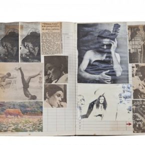 Hudinilson Jr., Caderno de Referências, collage sobre papel, 5 x 22 x 33 cm. Cortesía: Galería Jaqueline Martins