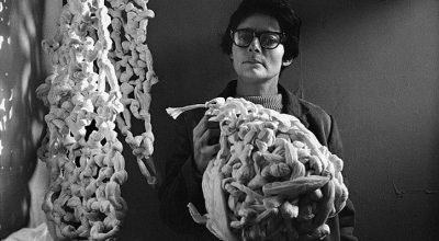 Mira Schendel in London in 1966. Photograph: Clay Perry/England & Co Gallery