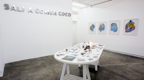 Vista la exposición Salí a comer coco, de Marco Montiel-Soto, 2014, en Carmen Araujo Arte, Caracas. Foto © Gabriel Osorio