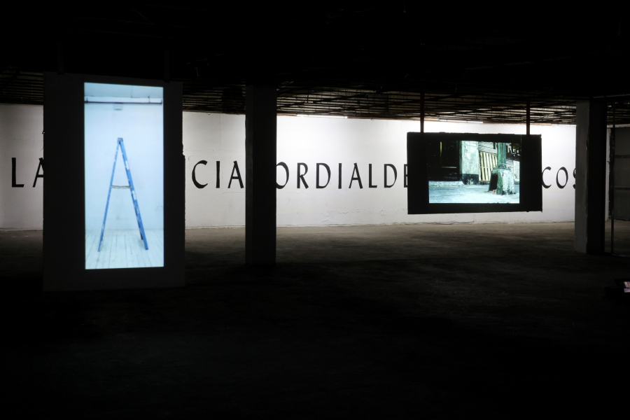 Vista de la exposición "LADISTANCIACORDIALDETODASLASCOSAS", de Ignacio Gatica, en PAPI (Programa de Arte Público Independiente), Ciudad de México, 2017-2018. Cortesía del artista