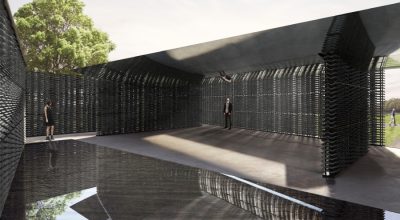 Serpentine Pavilion 2018, diseñado por Frida Escobedo, Taller de Arquitectura © Frida Escobedo, Taller de Arquitectura. Renderizado por Atmósfera