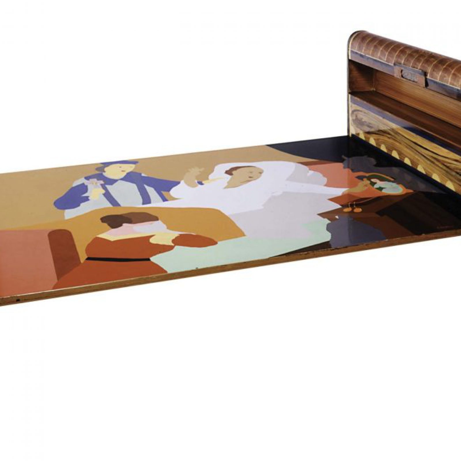 Beatriz González, La muerte del pecador, 1973, esmalte sobre madera ensamblado en mueble metálico, 94,3 x 208 x 121 cm. Colección de arte del Banco de la República, Colombia. Copyright Beatriz González, 2018