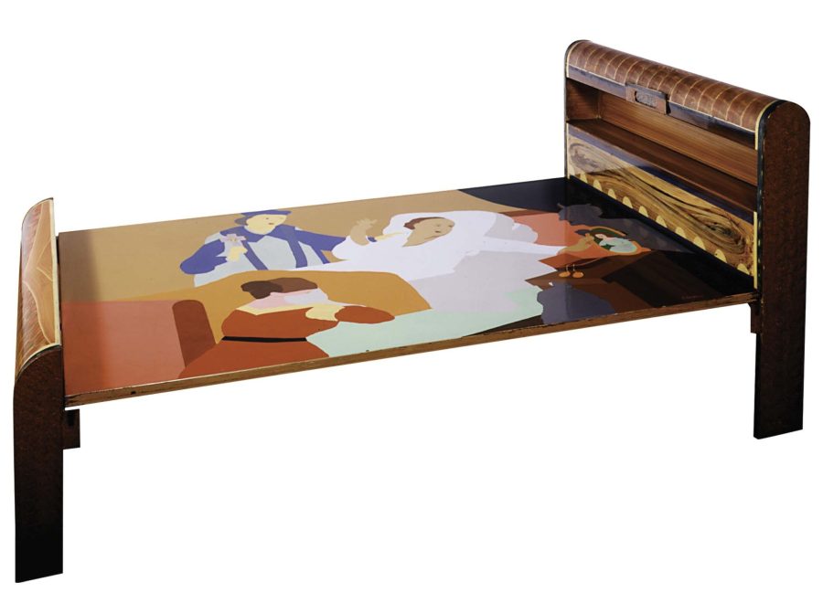 Beatriz González, La muerte del pecador, 1973, esmalte sobre madera ensamblado en mueble metálico, 94,3 x 208 x 121 cm. Colección de arte del Banco de la República, Colombia. Copyright Beatriz González, 2018