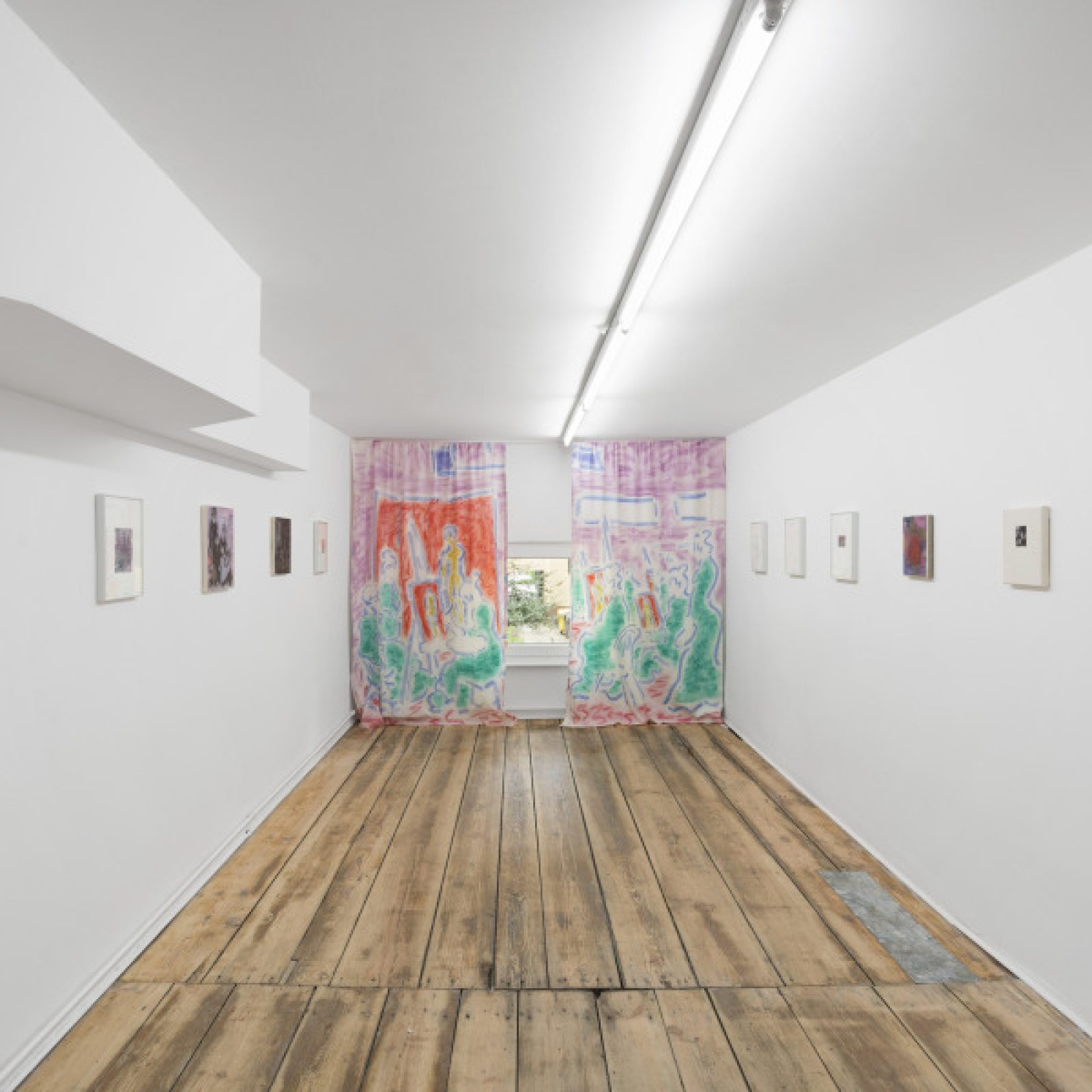 Cosima zu Knyphausen, The drapes were light, 2018, pastel on cotton, 220 x 300 cm. Courtesy: stadium, Berlin