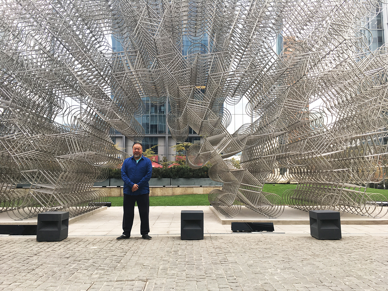 Ai Weiwei en el Centro de las Artes 660 (CA660) de Fundación CorpArtes, Santiago de Chile, 2018. Foto: Nicolás Narváez