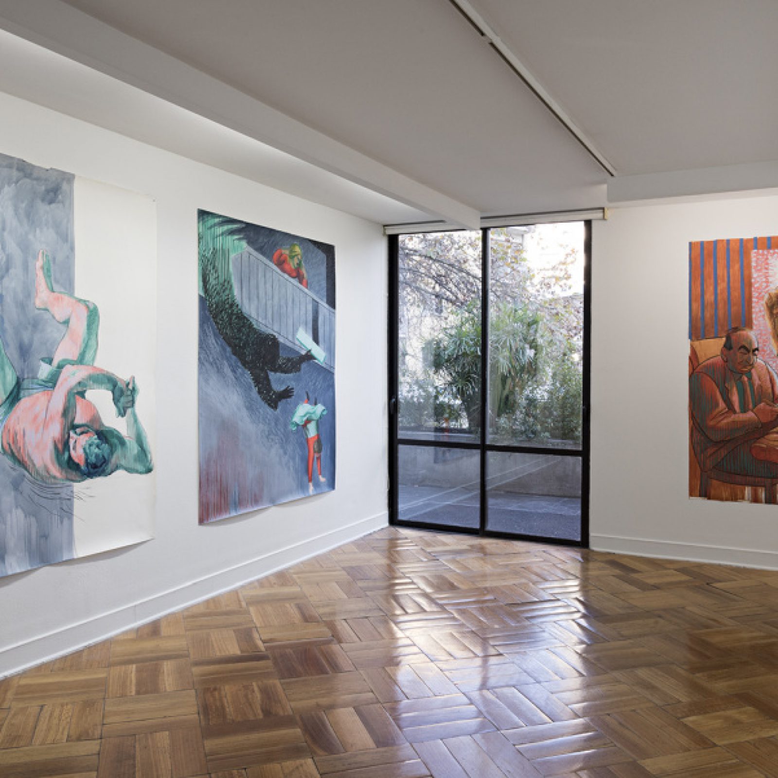 Vista de la exposición "Otras caídas", de Pablo Ferrer, en D21 Proyectos de Arte, Santiago de Chile, 2018. Foto cortesía de la galería