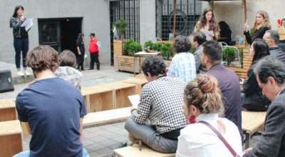 Lectura pública de "Quiero un presidente", en Espacio Odeón, Bogotá, 2018. Cortesía: Espacio Odeón