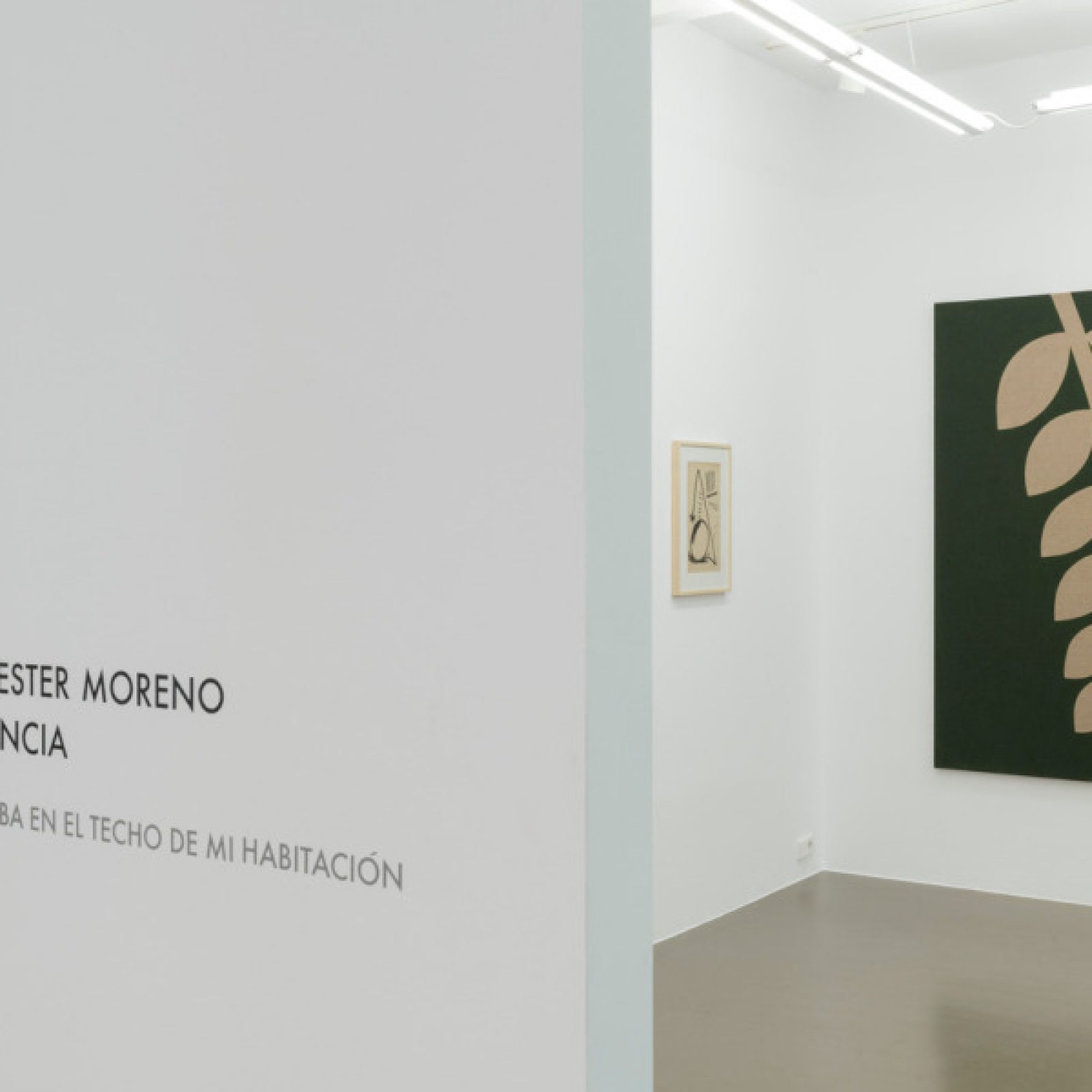 Vista de la exposición "El tomillo y la hierba en el techo de mi habitación", de Antonio Ballester Moreno y Benjamín Palencia, en Maisterravalbuena, Madrid, 2018. Cortesía de la galería