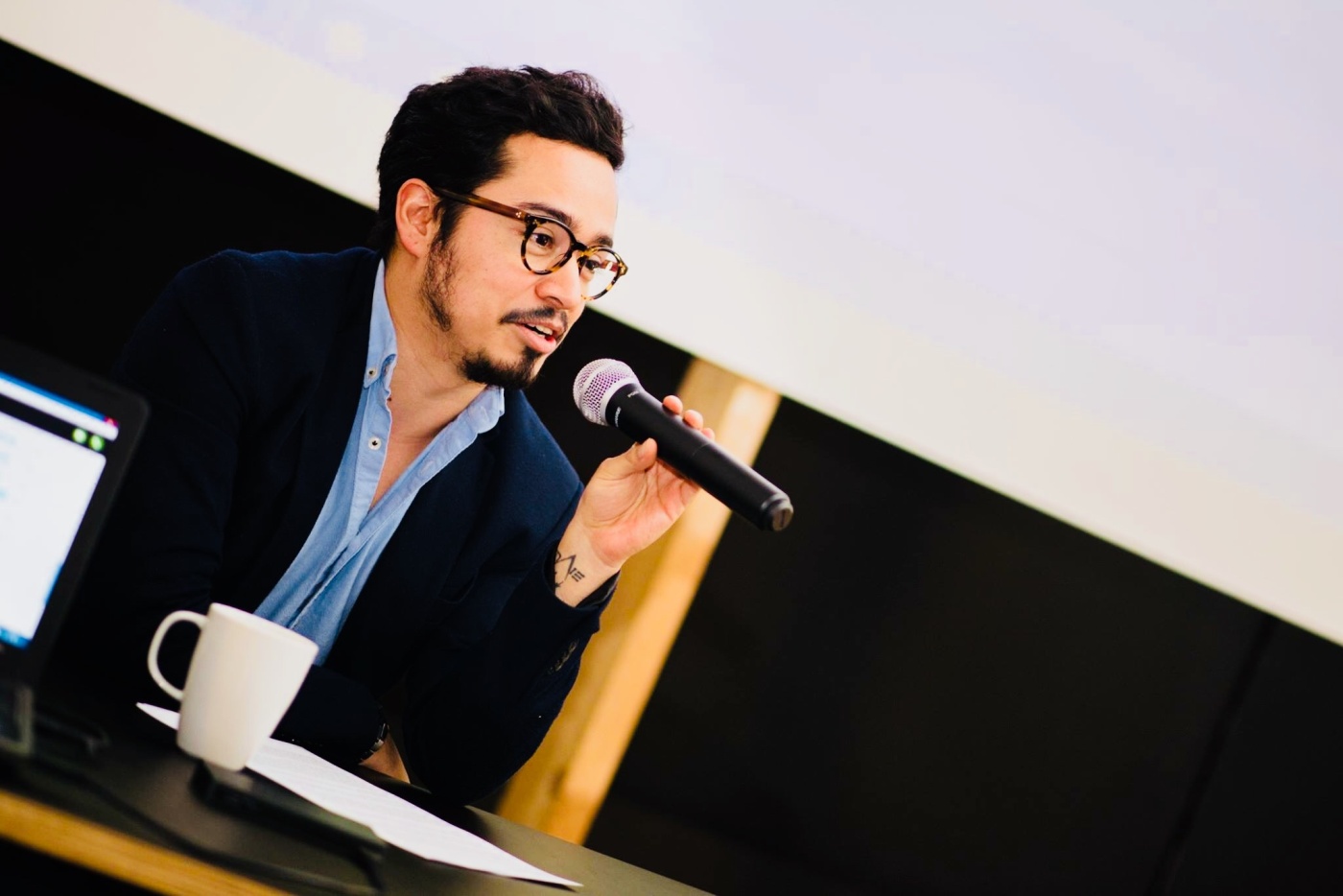 Pablo José Ramírez durante una charla en Display. Cortesía: Jindrich Chalupecky Society