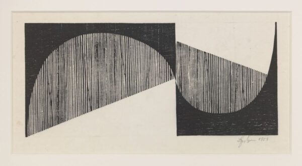 Lygia Pape, Tecelar, 1959, woodcut print on Japanese paper, 30 x 54 cm / 11 3/4 x 21 1/4 in. © Projeto Lygia Pape. Courtesy Projeto Lygia Pape and Hauser & Wirth