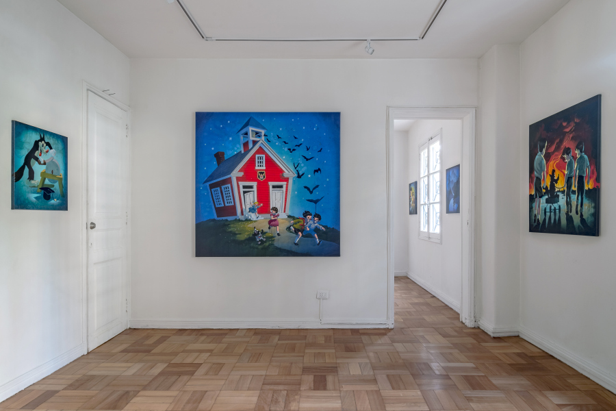 Vista de la exposición "La jaula invisible", de Víctor Castillo, en Isabel Croxatto Galería, Santiago de Chile, 2018. Foto: Sebastián González. Cortesía de Isabel Croxatto Galería