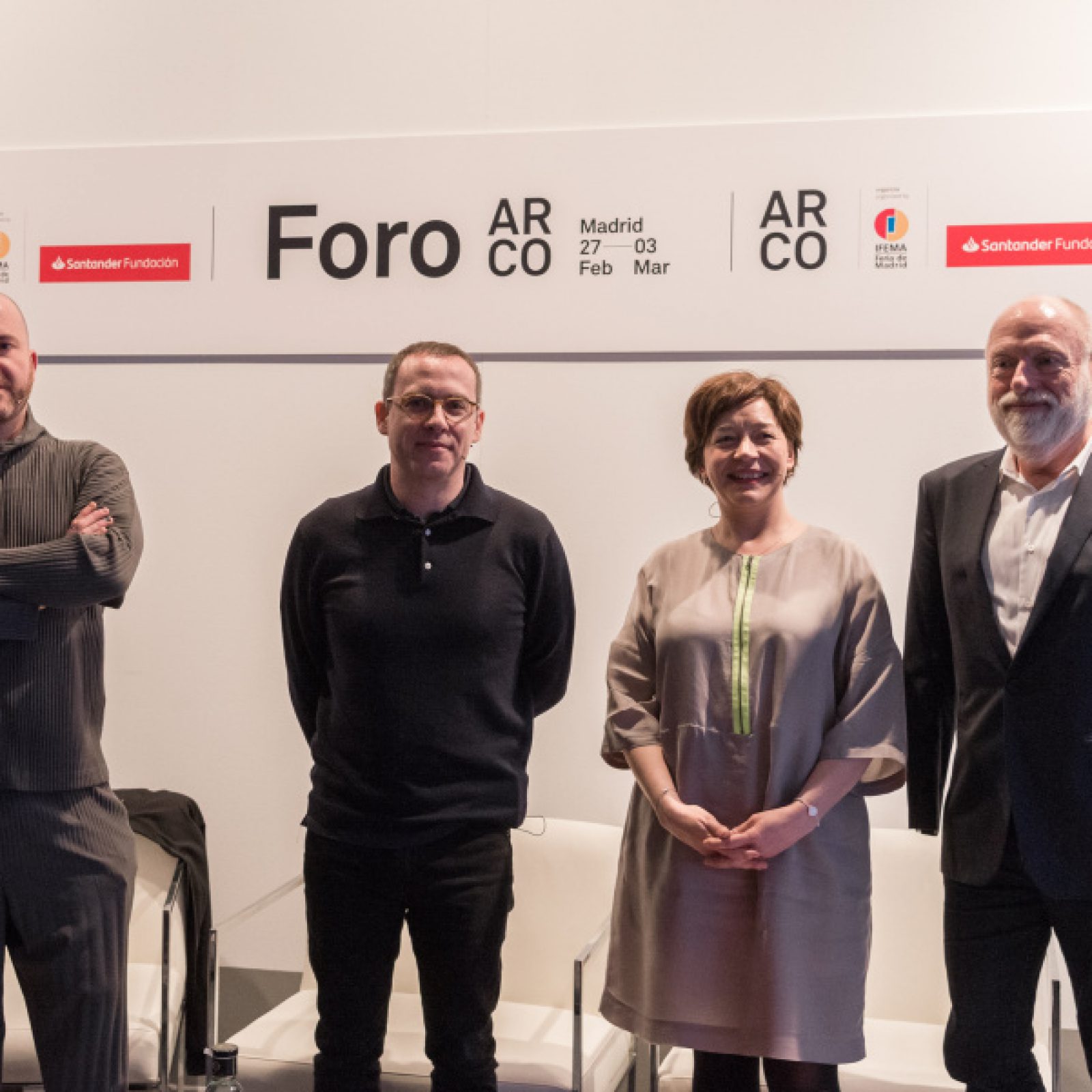 Manuel Segade, Alejandro Cesarco, Maribel López y Han Nefkens. Cortesía: ARCOmadrid