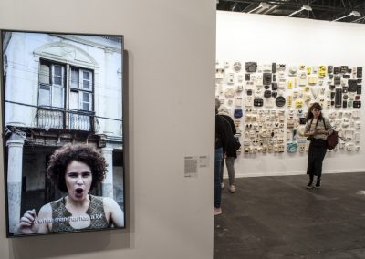 Video de Karina Skvirsky Aguilera en Ponce + Robles, ARCOmadrid, 2019. Foto: Mariella Sola