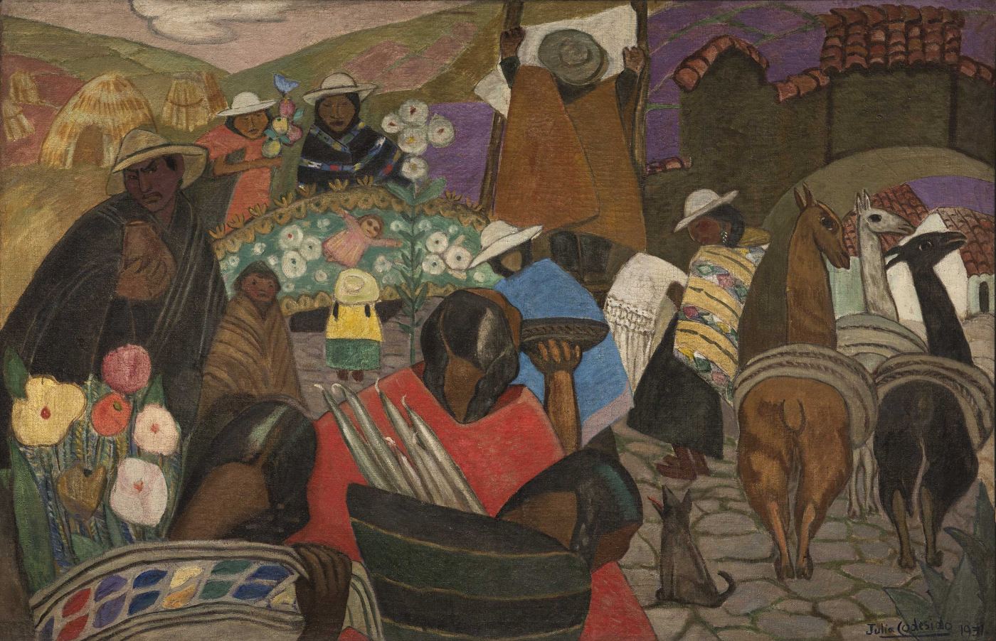 Julia Codesido, Mercado indígena, 1931, óleo sobre lienzo. Colección privada, Lima