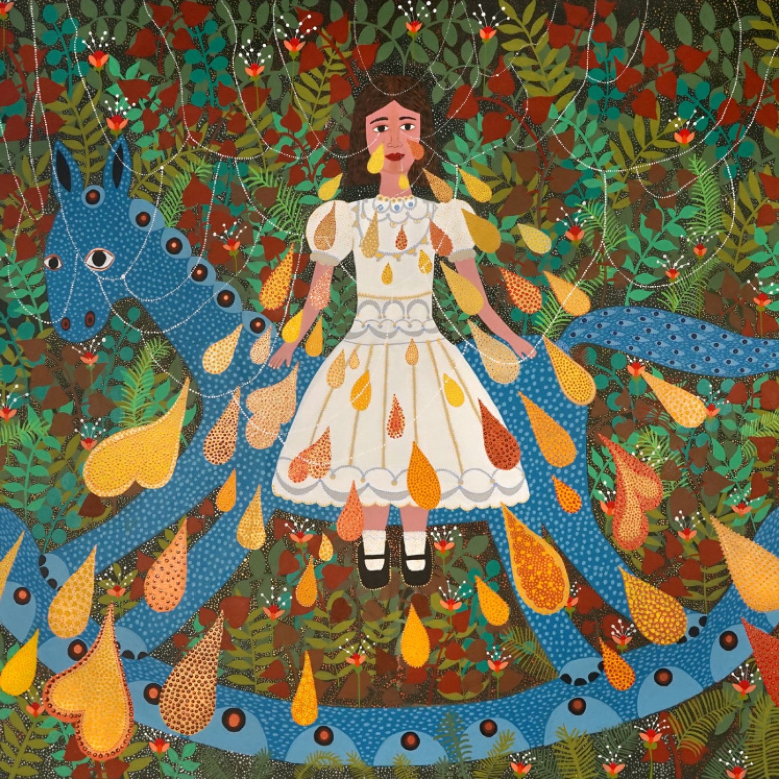 Gerardo Rosales, Metallic Tears, 2018, acrylic on canvas, 60" x 72". Courtesy of the artist