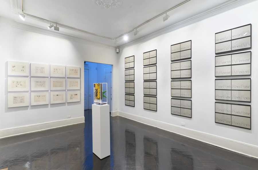 Installation view from "Miralda: Unpacking the Archive", at Henrique Faria New York, 2019. Courtesy of the artist and the gallery