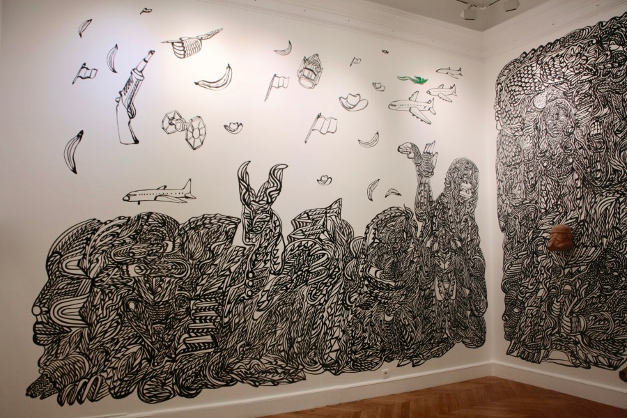 Vista de la exposición "Mimesis", de Marlov Barrios, en La Maison de l'Amérique latine, París, 2019. Foto: ©Luis Felipe Sáenz