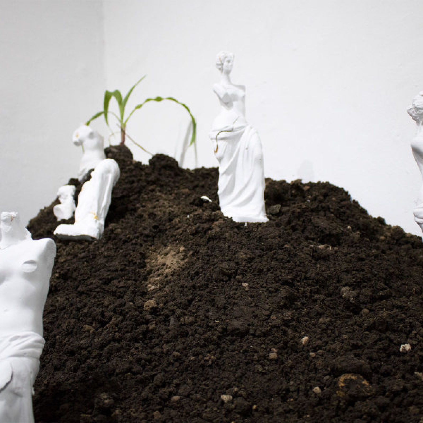 Vista de la exposición "Presentimiento", de Byron Toledo Goyes, en No Lugar, Quito, 2019. Foto cortesía de No Lugar