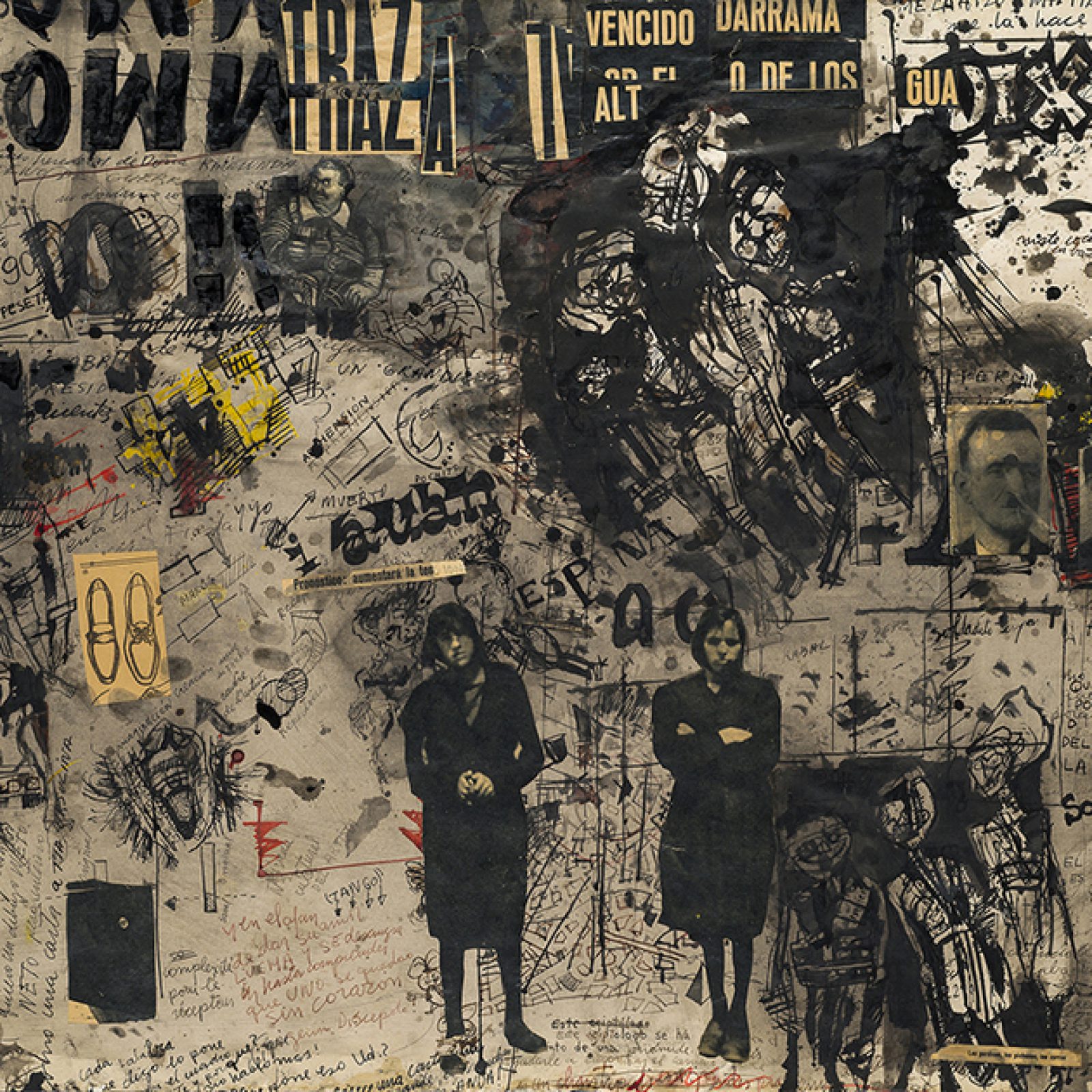 Alberto Greco, Sin título, 1963/1964, tinta sobre papel montado en hardboard, 70 x 100 cm. Cortesía: Del Infinito