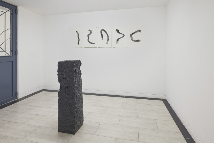 Vista de la exposición "¿ ; { ^ )", de Álvaro Icaza y Verónica Luyo, en Crisis Galería, Lima, 2019. Cortesía de la galería