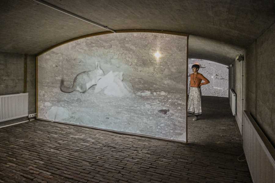 Vista de la exposición "Liquid Landscapes: what if the ground under your feet cannot be trusted?", de Agencia de Borde, en el museo Kunstfort bij Vijfhuizen (Holanda), 2019. Foto cortesía de los artistas