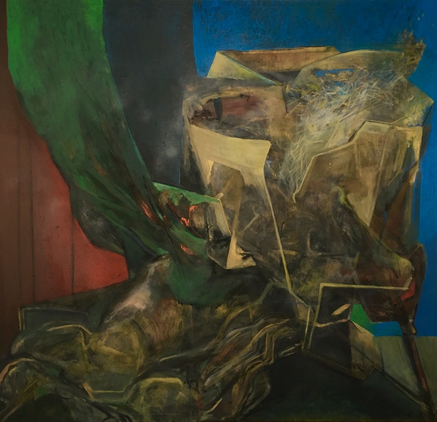 Sebastián Yrarrázaval, Contemplativo II, 2019, óleo sobre tela, 197 x 207 cm. Cortesía: Aninat Galería 2019