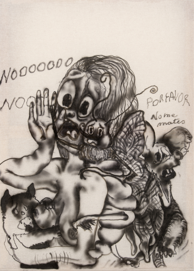 Constanza Giuliani, No me mates, 2019, acrílico sobre tela, 100 x 70 cm. Cortesía de la artista y Piedras Galería