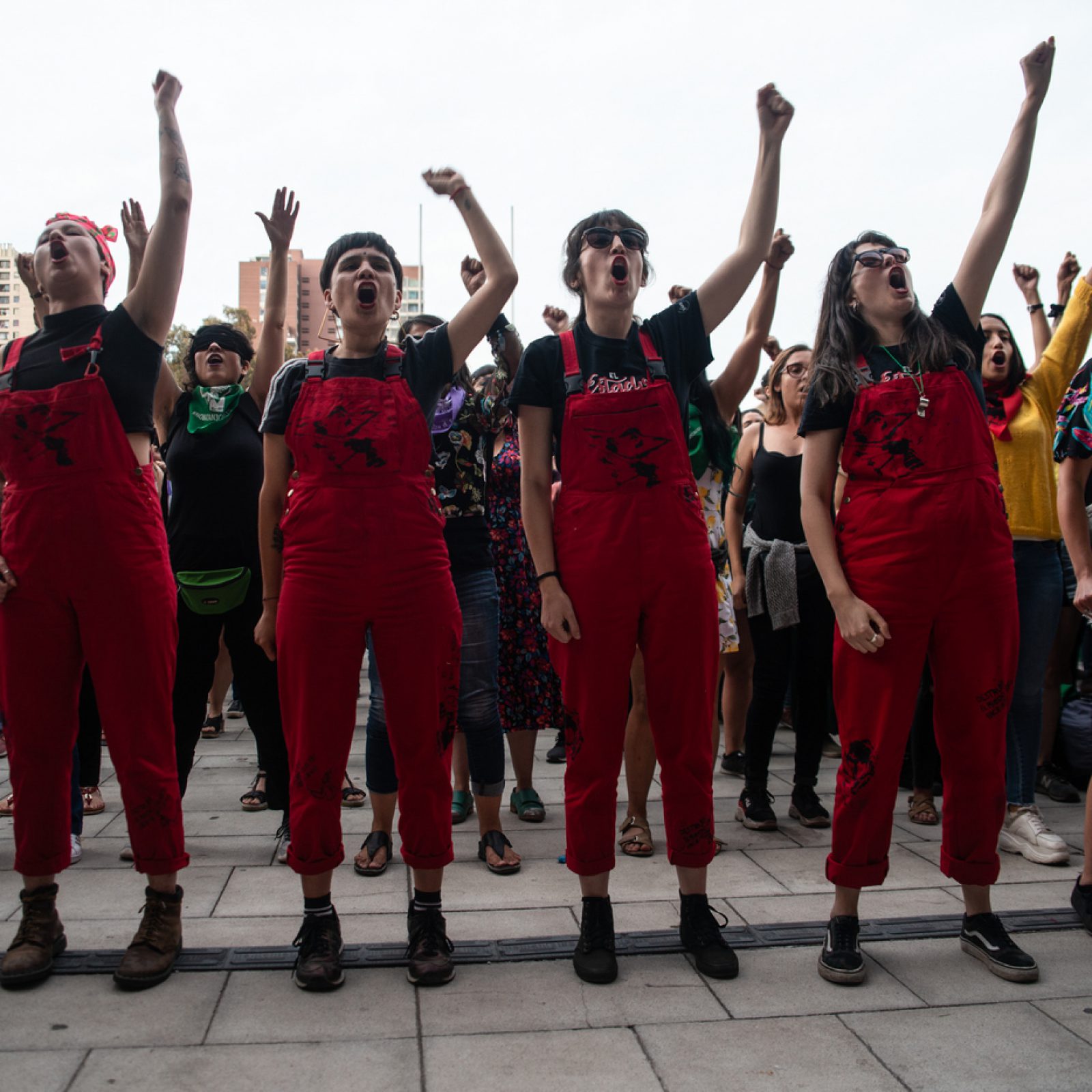 LasTesis en el Museo de la Memoria y los Derechos Humanos, Santiago de Chile, 2019. Foto: Daniel Barahona