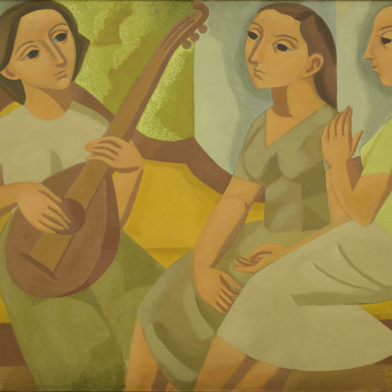 Norah Borges, “El diván amarillo”, 1961, óleo sobre cartón, 73,5 x 104 cm. Colección Museo Rosa Galisteo de Rodríguez.