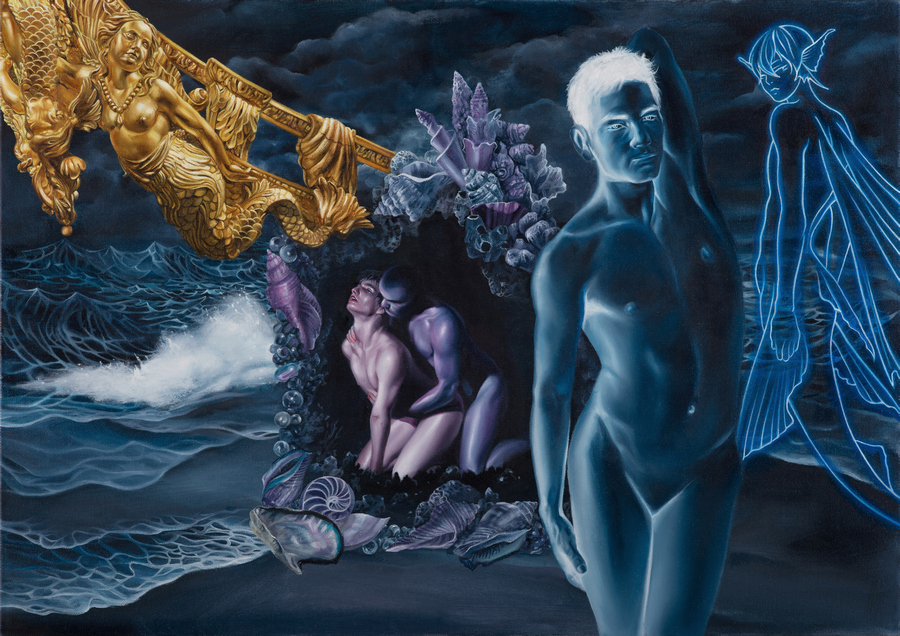 José Pedro Godoy, Serie Sireno, 2019, óleo sobre tela, 46 x 65 cm. Cortesía: Vigil Gonzáles Galería