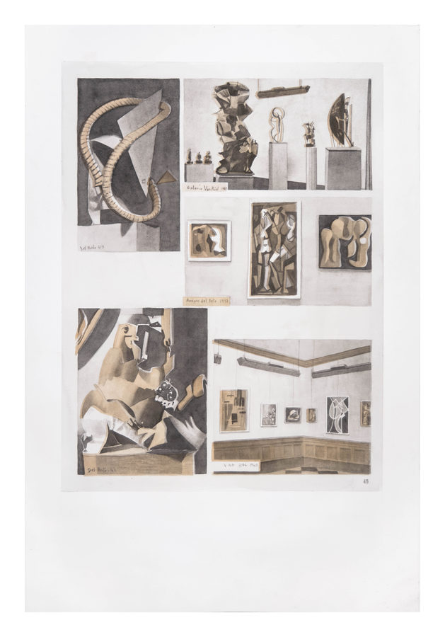 Amadeo Azar, Las obras, acuarela sobre papel, 110 x 75, 2020. Cortesía: Galería Nora Fisch