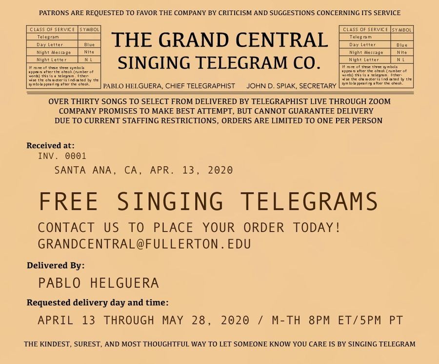 Pablo Helguera The Grand Central Singing Telegram Co