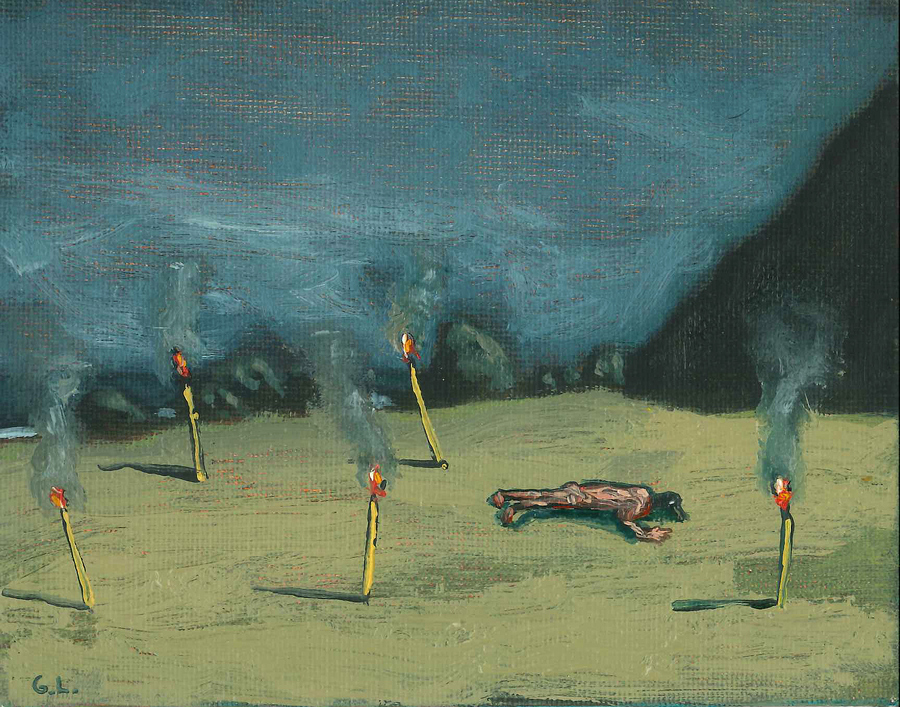 Coco González Lohse. Hogar, 2020. Óleo sobre cartón entelado, 12 x 15 cm.  Cortesía de Isabel Croxatto Galería