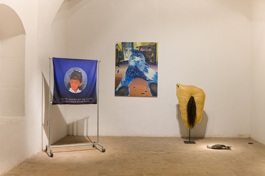  Vista de la exhibición con obras de Roger Muñoz, Lucas Lugarinho y Gabriela Gutiérrez Ovalle. Cortesía: rivera. Foto: Sergio Iván Rebolledo