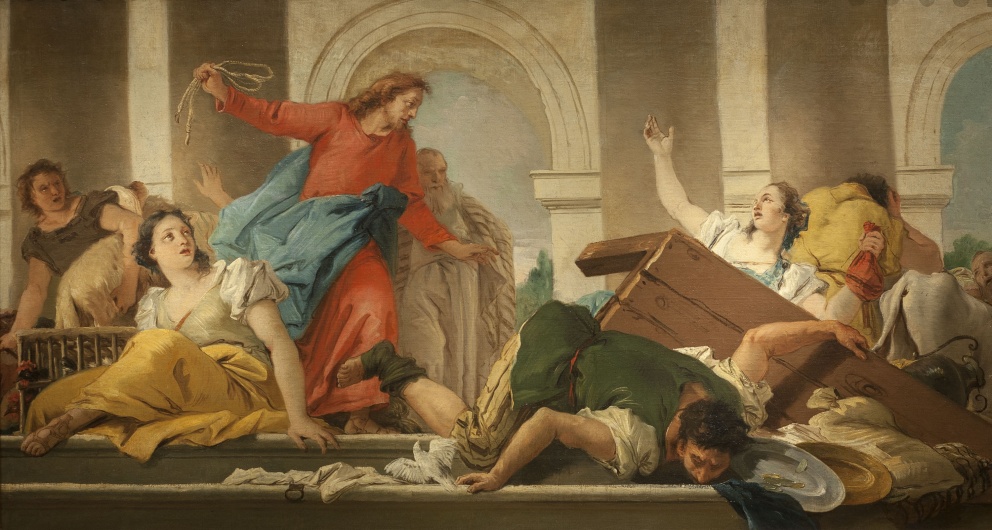 "Expulsión de los mercaderes del Templo", Giambattista Tiépolo, 1730. Museo Nacional de Arte de Cataluña