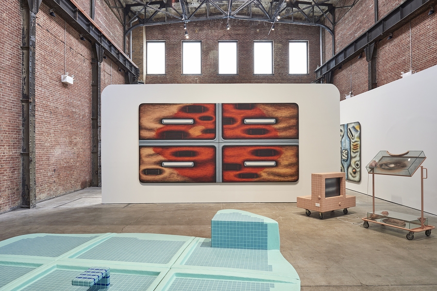 Tishan Hsu: Liquid Circuit. Installation view, SculptureCenter, New York, September 24, 2020-January 25, 2021. Photo: Kyle Knodell