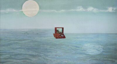 Elda Cerrato, Álbum de memorias I. El reflejo de la luna sobre el agua, 1998, acrílico sobre tela, 80 x 120 cm. Cortesía: Moderno