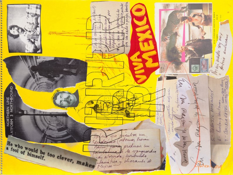 Felipe Ehrenberg, Testamento, 1968-2017 (detalle), 34 collages sobre papel, varias dimensiones. © el artista. Cortesía del artista y  waldengallery